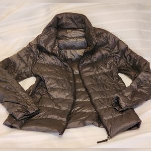 Uniqlo Jacket Womens Medium, Down, Quilted, Packable, Outdoor Zip, Grey